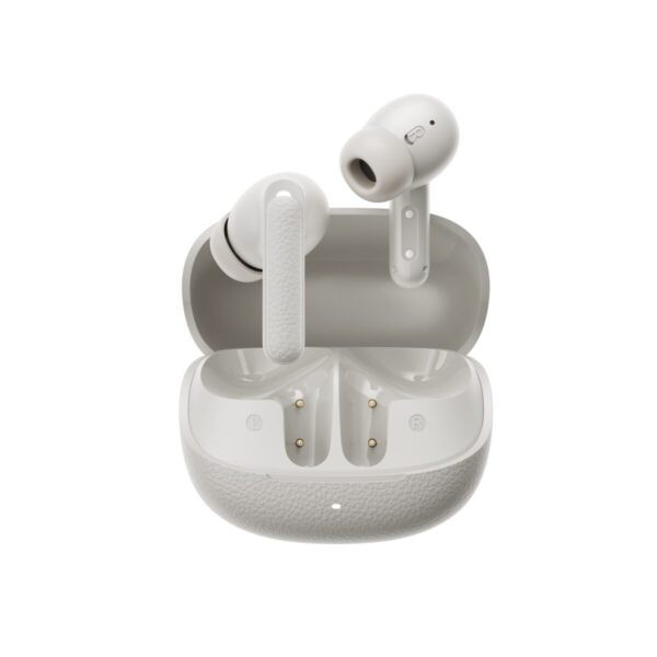 QCY Buds ANC Cream Grey (HT15) - 45db ANC TWS Earbuds 35h 5 mic ENC, ear-canal adaptive tech,